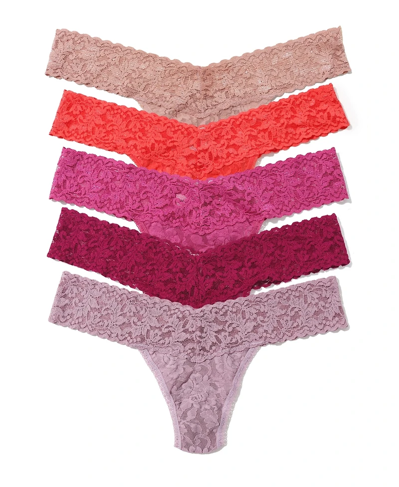 Hanky Panky Women's Signature Lace Low Rise Thong pack Panty