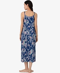 Lauren Ralph Women's Double Strap Ruffle Neck Ballet Nightgown