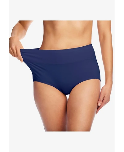 Comfort Choice Women's Cotton Spandex Waist Brief 2-Pack