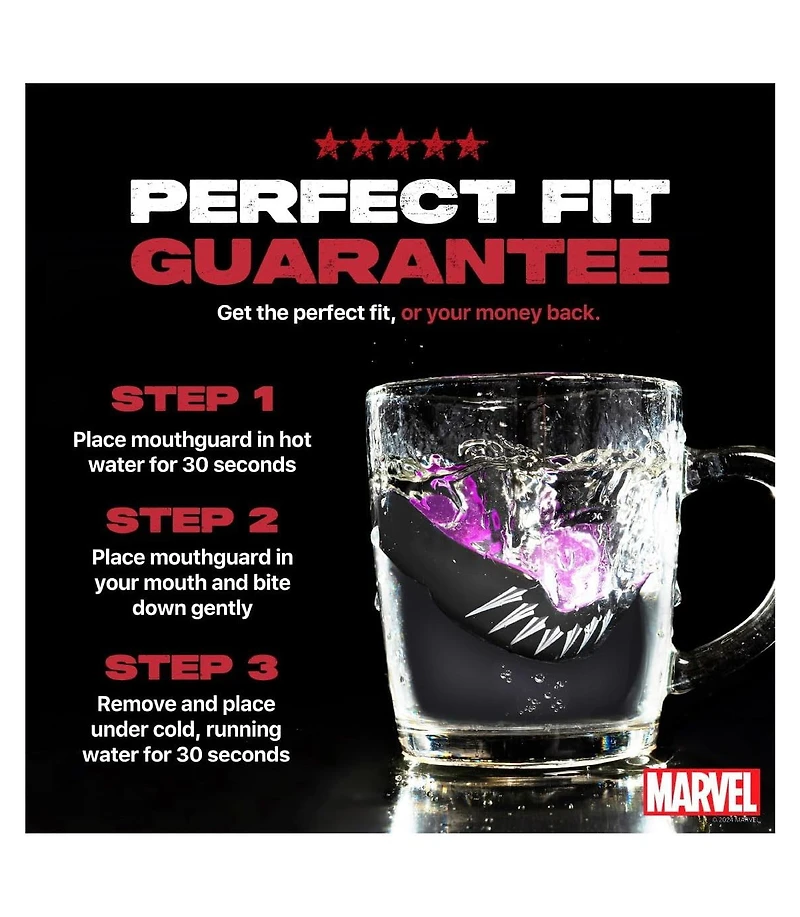 SafeJawz Marvel Sports Mouthguard Dual Layer Premium Mouth Guard with Case for Basketball, Football, Mma, Hockey - Junior Iron Man