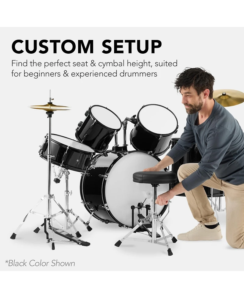 Best Choice Products 5-Piece Beginner Drum Set w/ Snare, Bass, Toms, Cymbal, Hi-Hat, Sticks, Pedal
