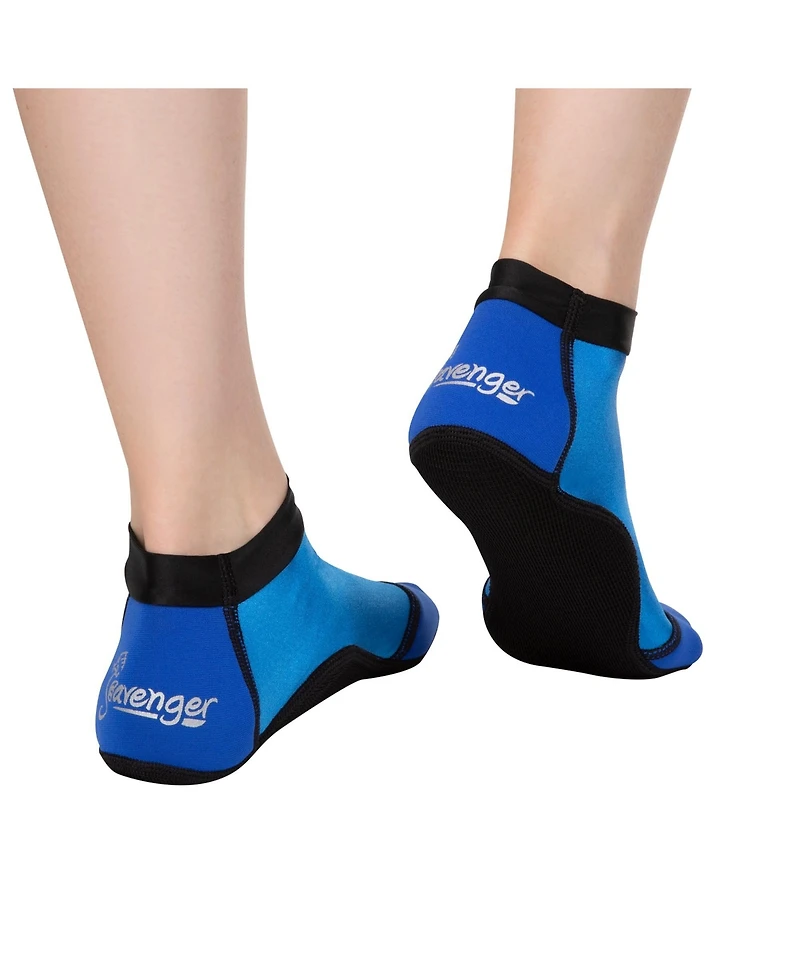 Seavenger SeaSnug Low Cut Beach Socks for All and Sand Activities - Dark Blue Floral / L