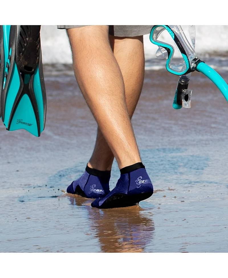 Seavenger SeaSnug Low Cut Beach Socks for All Beach and Sand Activities - Black / 2XL