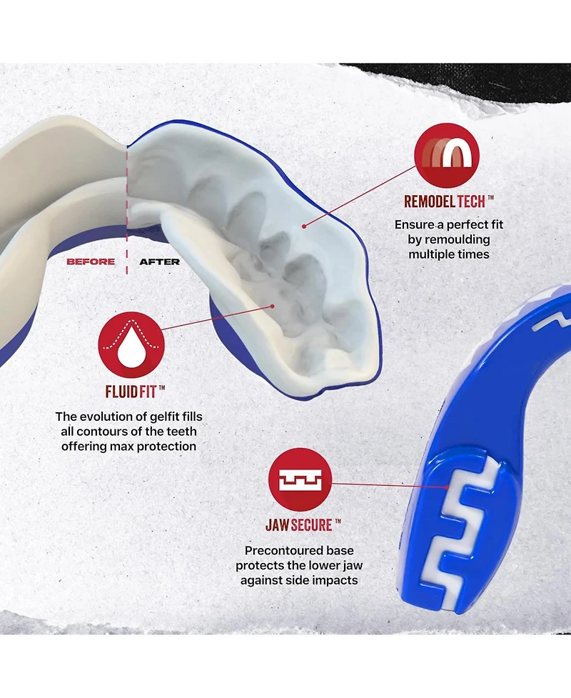 SafeJawz Extro Dual Layer Mouth Guard with Case for Basketball, Lacrosse, Football, Mma, Hockey, Wrestling - Adult 12+ Years Goldie