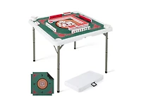 Akiudex 35 Inch 4 Player Game Card Folding Mahjong Table with Cup Holders