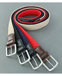 Trafalgar Men's Riverside Solid Stretch Weave Belt