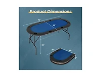 Akiudex 8 Players Texas Holdem Foldable Poker Table