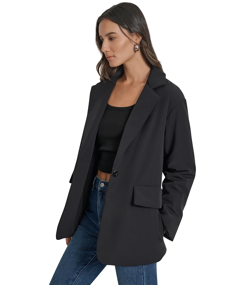 Dkny Jeans Women's One-Button Puffer Blazer
