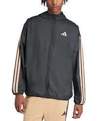 adidas Men's Essential Three-Stripes Woven Windbreaker