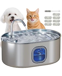 PawHut Stainless Steel Cat Water Fountain, 246 oz. / 7L Pet Water Fountain