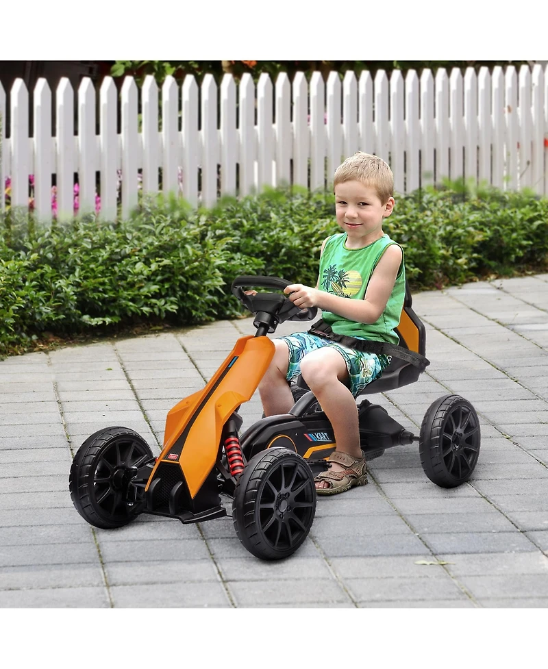 Aosom 12V Electric Go Kart for Kids w/ Adjustable Speed,