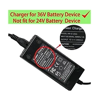 Urbanmax 42V 2A Dc Power Adapter for 36V Electric Bike Lithium Battery, 5.5mm/2.1mm/2.5mm Connector