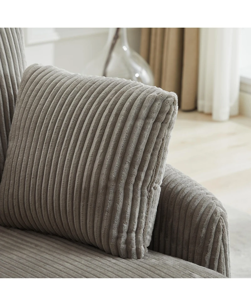Streamdale Corduroy Swivel Accent Chair with Pillows