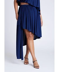 Eloquii Women's Plus Cascading Asym Skirt