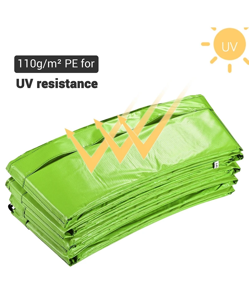 Yescom Trampoline Mat & Pad Replacement Kit with 96 V-Hooks Fits 15 ft Trampoline Frame Green
