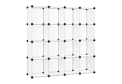 Songmics Home Modular Storage Set – Rustic Brown 16-Cube Shelf & 6-Cube Organizer, Customizable for Books, Clothes, and More