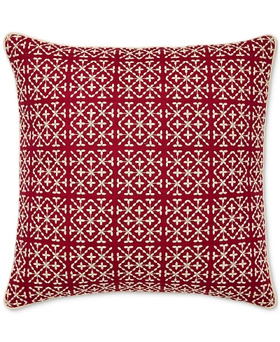 Charter Club Embroidered Tiles Decorative Pillow, 20" x 20", Exclusively at Macy's