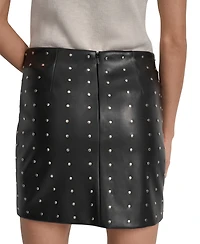 Dkny Jeans Women's Embellished Faux Leather Mini Skirt