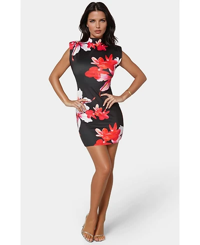 Bebe Women's Padded Shoulder Mini Dress