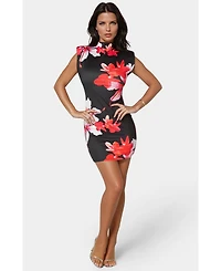 Bebe Women's Padded Shoulder Mini Dress