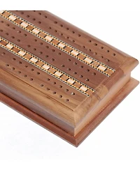 We Games 3 Track Sprint Cabinet Cribbage Set with Metal Pegs & 2 Card Decks