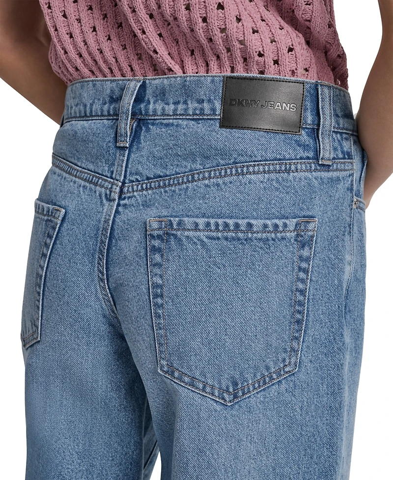 Dkny Jeans Women's Mid-Rise Relaxed Straight-Leg Cotton