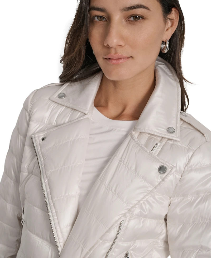 Dkny Jeans Women's Lightweight Zip-Front Puffer Jacket