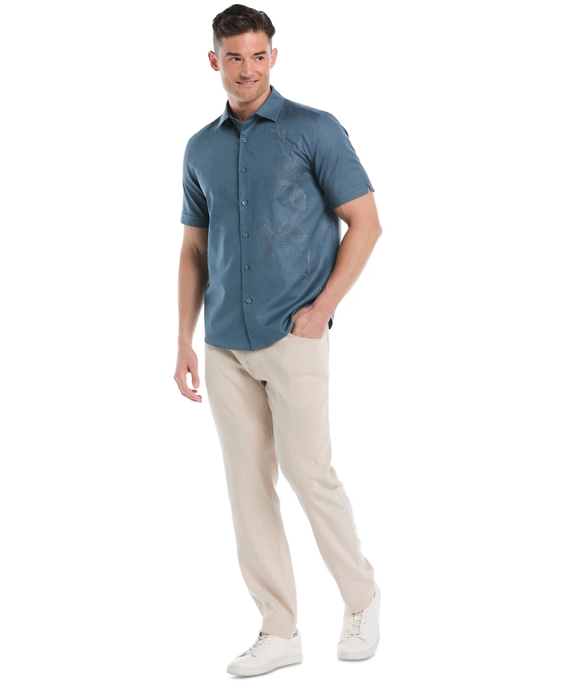 Cubavera Men's Linen-Blend Floral Shirt
