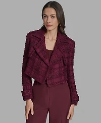 Bcbg Women's Cropped Tweed Trench Jacket