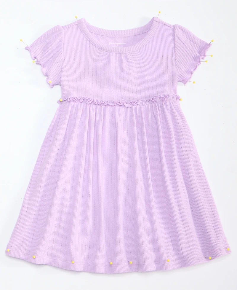 First Impressions Baby Girls Short-Sleeve Solid Pointelle Dress