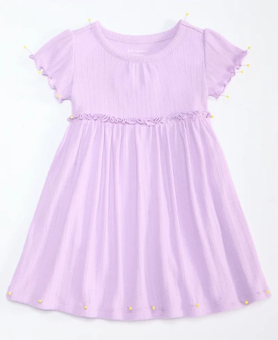 First Impressions Baby Girls Short-Sleeve Solid Pointelle Dress