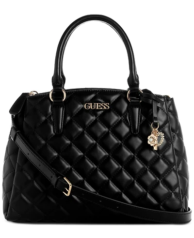 Guess Tinsley Medium Quilted Three Compartment Satchel
