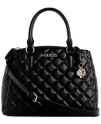 Guess Tinsley Medium Quilted Three Compartment Satchel