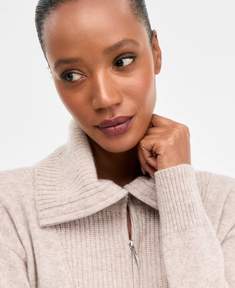 Charter Club 100% Cashmere Women's Quarter-Zip Sweater, Created for Macy's