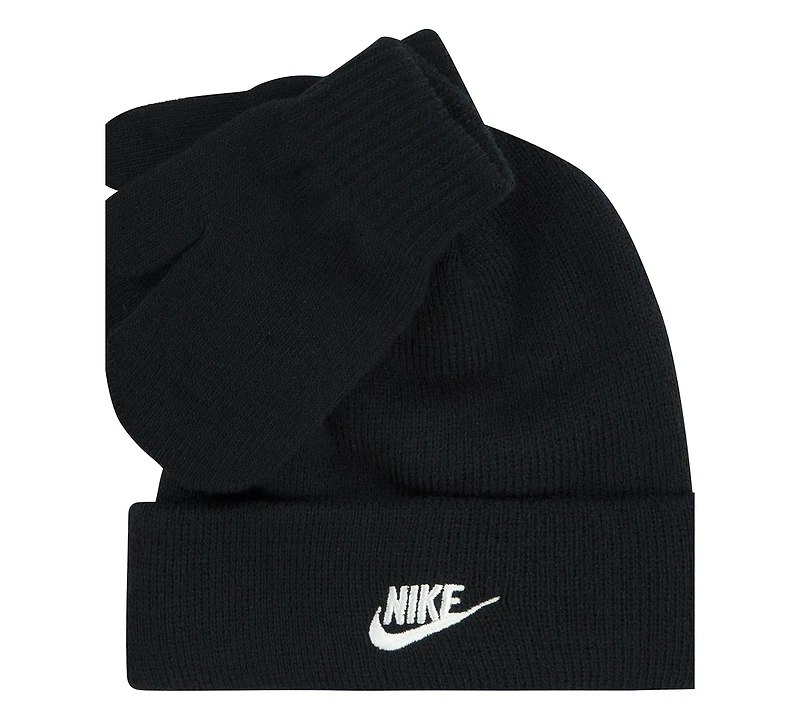 Nike Boys and Girls 2T-5T Nan Futura Beanie Hat & Mittens Set