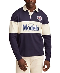 Lucky Brand Men's Modelo Long Sleeve Embroidered Rugby Shirt