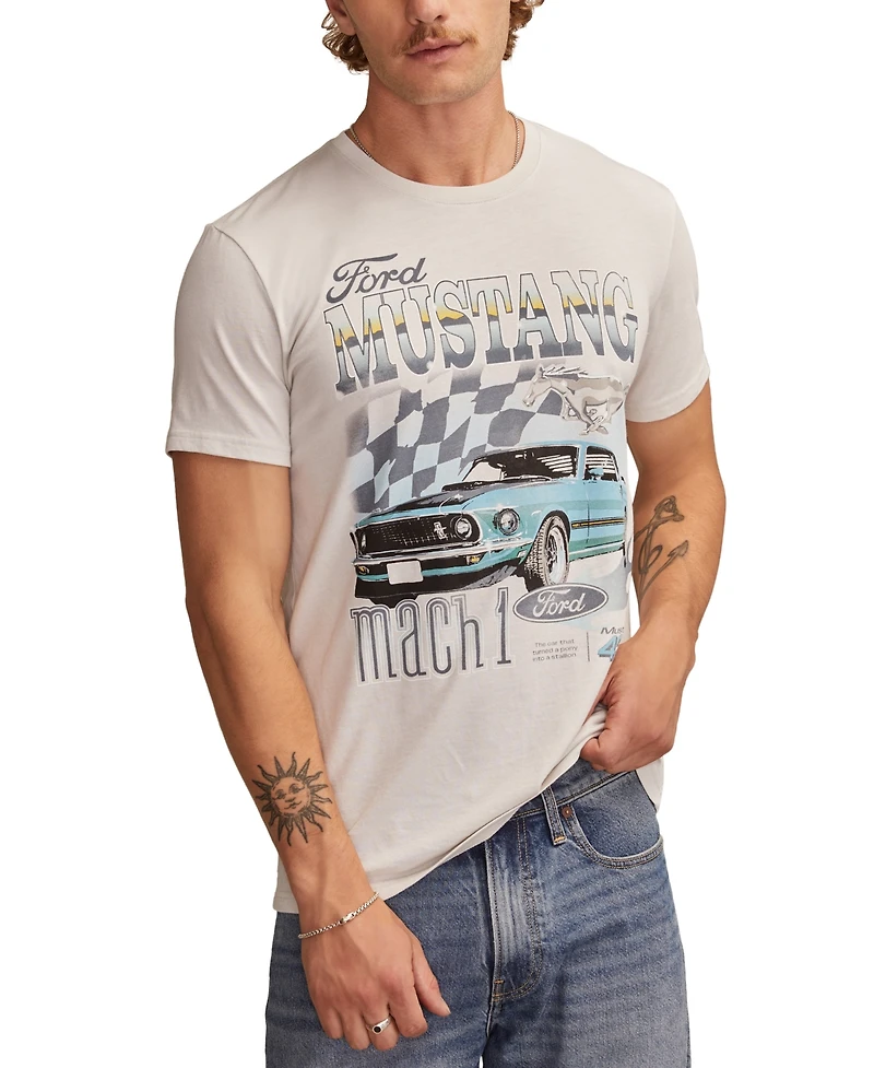 Lucky Brand Men's Ford Mustang Short Sleeve Crewneck Graphic T-Shirt