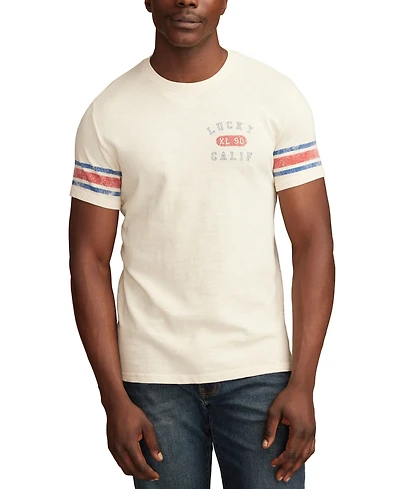 Lucky Brand Men's Athletic Short Sleeve Crewneck Logo Graphic T-Shirt