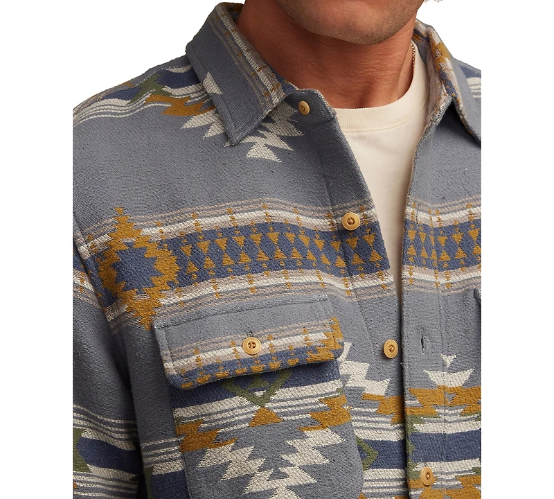 Lucky Brand Men's Long Sleeve Southwestern Pattern Humbolt Button-Front Shirt