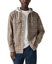 Levi's Men's Relaxed Fit Hooded Long Sleeve Button-Front Overshirt