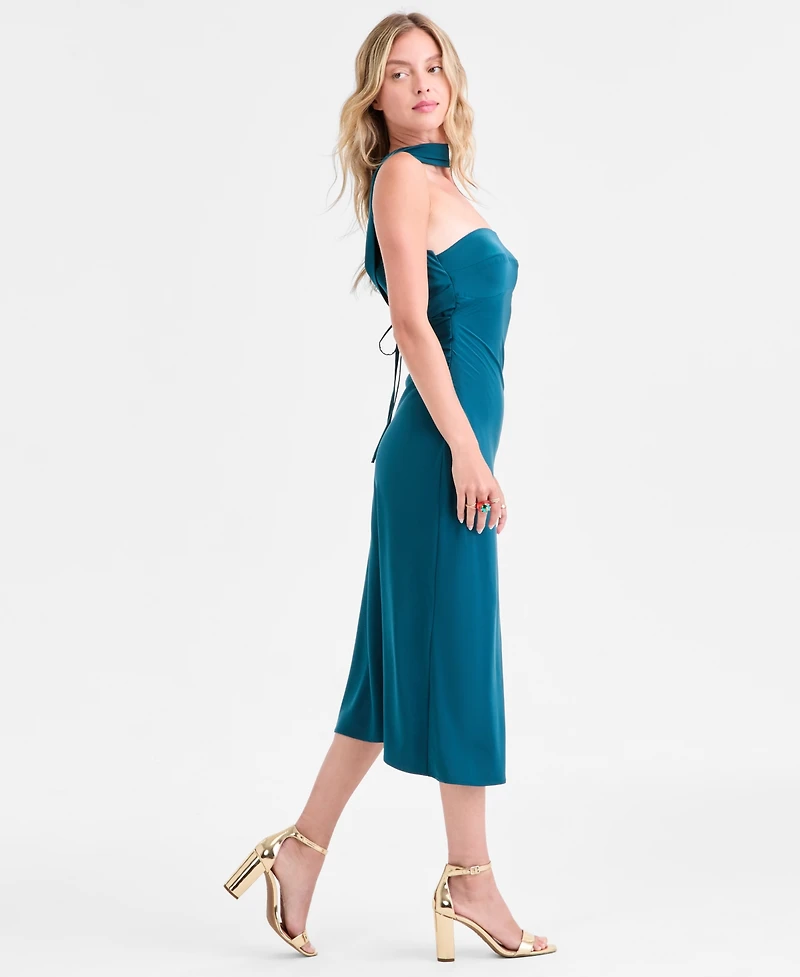 Seni & Cade Juniors' Straight-Neck Strapless Scarf Dress