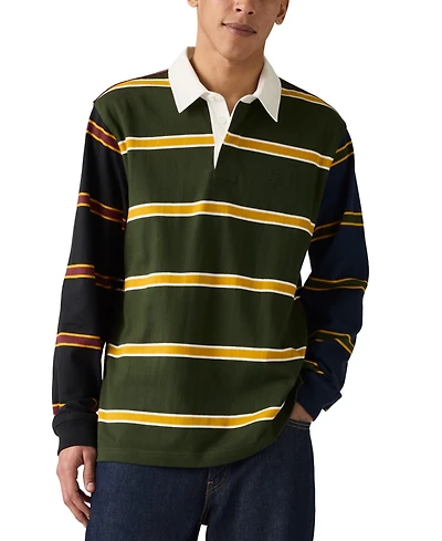 Levi's Men's Union Relaxed Fit Long Sleeve Striped Rugby Shirt