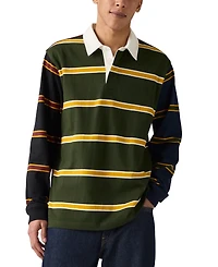 Levi's Men's Union Relaxed Fit Long Sleeve Striped Rugby Shirt