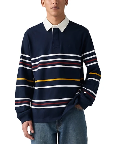 Levi's Men's Union Relaxed Fit Long Sleeve Striped Rugby Shirt