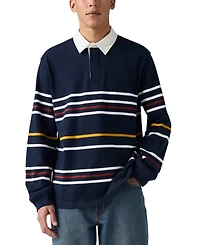 Levi's Men's Union Relaxed Fit Long Sleeve Striped Rugby Shirt