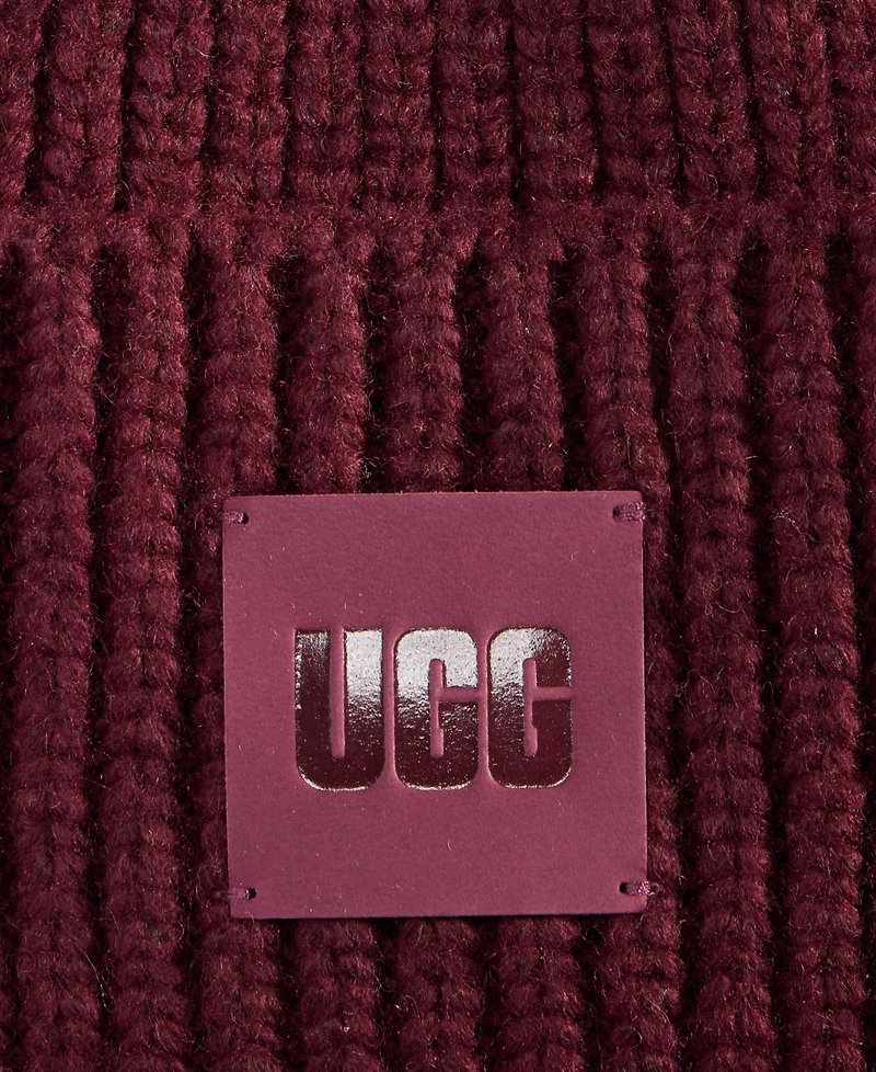 Ugg Women's Chunky Rib-Knit Logo-Patch Beanie