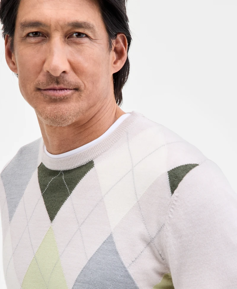 Club Room Men's Regular-Fit Argyle Crewneck Sweater, Macy's Exclusive