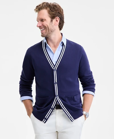 Club Room Long Sleeve Elbow Patch Cardigan Sweater, Macy's Exclusive