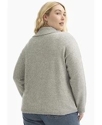 June + Vie Women's Plus Polo Shirt Sweater