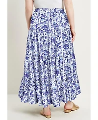 June + Vie Women's June + Vie Tiered Midi Skirt